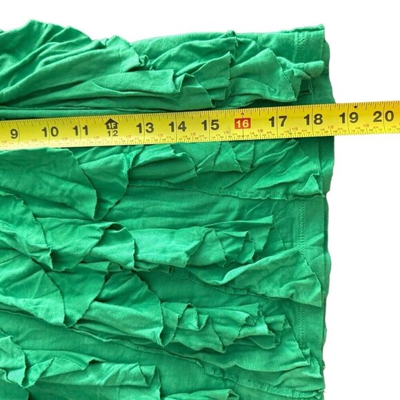 International Concepts Kelly Green Ruffle Tiered Short Skirt Flowy Lined - Picture 8 of 8